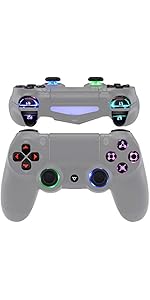 プレステ4 Amazon.com: eXtremeRate Tri-Color Gradient Replacement